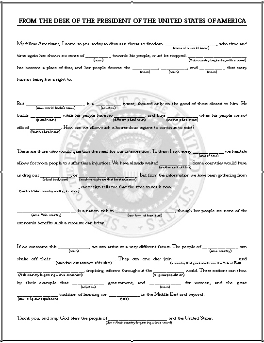 presidential letter