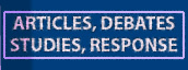 Articles, debates, stimulus; response.